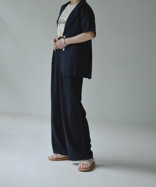 muure（ミュール）の「コットンリネンパンツ（その他パンツ・レディース・ブラック/ベージュ/アイボリー・FREE）」の7枚目の写真