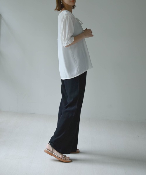 muure（ミュール）の「コットンリネンパンツ（その他パンツ・レディース・ブラック/ベージュ/アイボリー・FREE）」の8枚目の写真