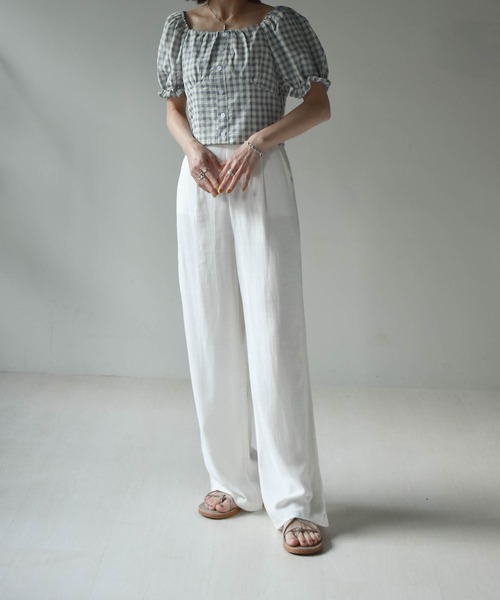 muure（ミュール）の「コットンリネンパンツ（その他パンツ・レディース・ブラック/ベージュ/アイボリー・FREE）」の9枚目の写真