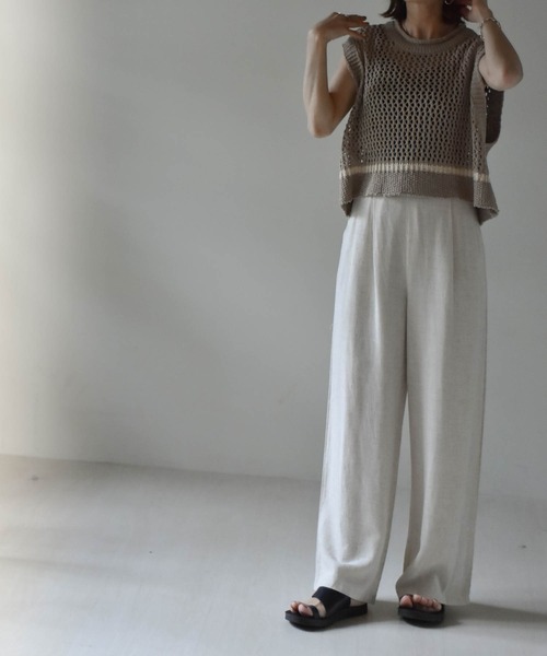 muure（ミュール）の「コットンリネンパンツ（その他パンツ・レディース・ブラック/ベージュ/アイボリー・FREE）」の13枚目の写真