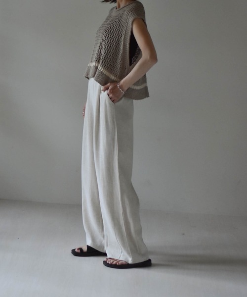 muure（ミュール）の「コットンリネンパンツ（その他パンツ・レディース・ブラック/ベージュ/アイボリー・FREE）」の14枚目の写真