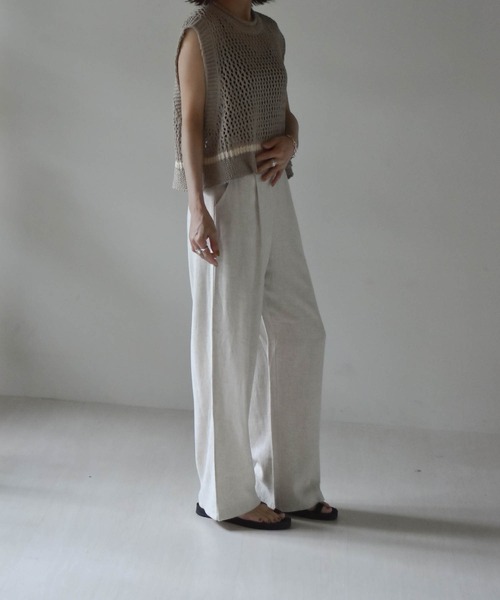 muure（ミュール）の「コットンリネンパンツ（その他パンツ・レディース・ブラック/ベージュ/アイボリー・FREE）」の16枚目の写真
