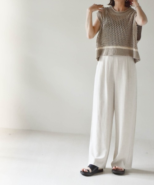 muure（ミュール）の「コットンリネンパンツ（その他パンツ・レディース・ブラック/ベージュ/アイボリー・FREE）」の19枚目の写真