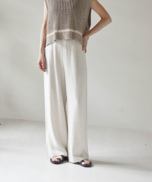 muure（ミュール）の「コットンリネンパンツ（その他パンツ・レディース・ブラック/ベージュ/アイボリー・FREE）」の20枚目の写真