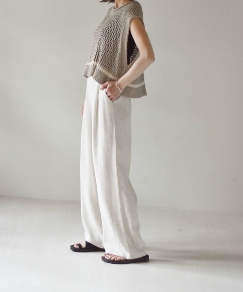 muure（ミュール）の「コットンリネンパンツ（その他パンツ・レディース・ブラック/ベージュ/アイボリー・FREE）」の21枚目の写真