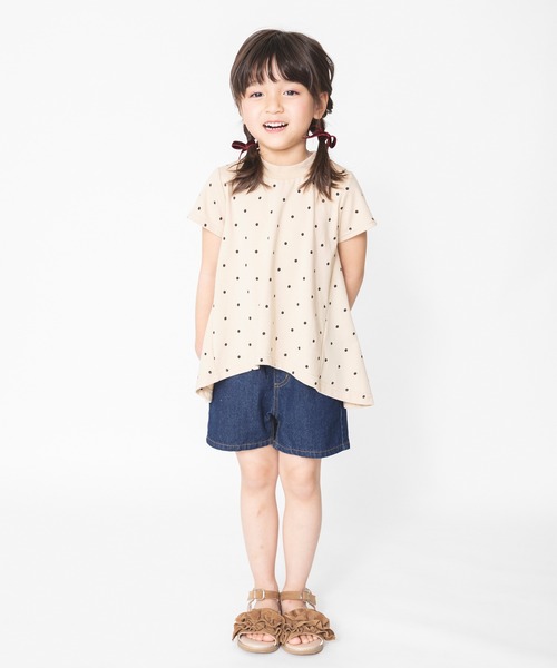 BRANSHES（ブランシェス）の「【UVカット】ドット柄半袖Ｔシャツ（Tシャツ/カットソー・キッズ・ベージュ/ブルーグレー・80ｃｍ/90cm/110cm/100cm/120cm/130cm/140cm/150cm）」の10枚目の写真