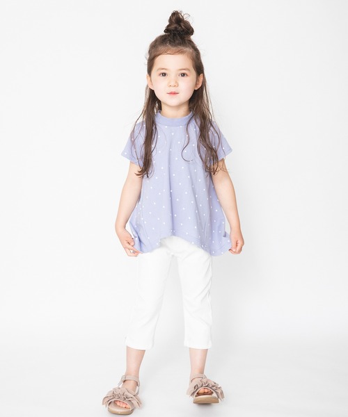 BRANSHES（ブランシェス）の「【UVカット】ドット柄半袖Ｔシャツ（Tシャツ/カットソー・キッズ・ベージュ/ブルーグレー・80ｃｍ/90cm/110cm/100cm/120cm/130cm/140cm/150cm）」の9枚目の写真