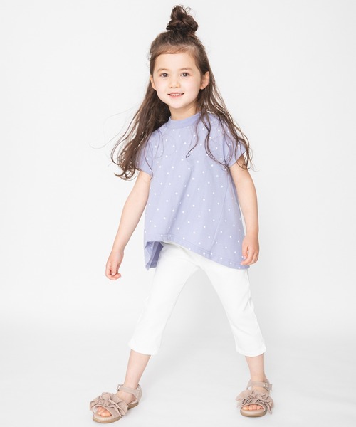 BRANSHES（ブランシェス）の「【UVカット】ドット柄半袖Ｔシャツ（Tシャツ/カットソー・キッズ・ベージュ/ブルーグレー・80ｃｍ/90cm/110cm/100cm/120cm/130cm/140cm/150cm）」の3枚目の写真