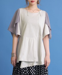 osharewalker | 『異素材切替2wayアシメTシャツ』(Tシャツ/カットソー)