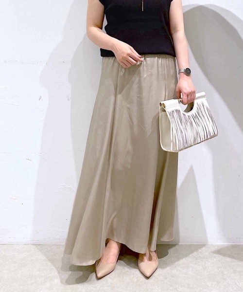 RIVE DROITE（リヴドロワ）の「キュプラ混ウォッシャブルスカート（スカート・レディース・ベージュ/ブラウン/イエロー・38/36）」の8枚目の写真