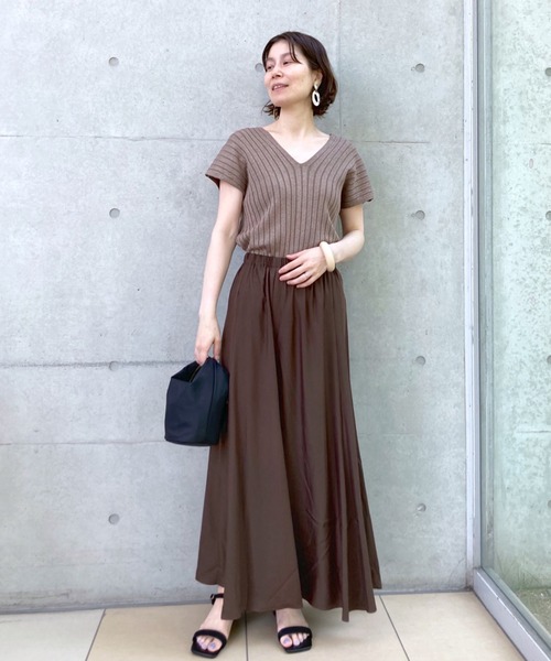 RIVE DROITE（リヴドロワ）の「キュプラ混ウォッシャブルスカート（スカート・レディース・ベージュ/ブラウン/イエロー・38/36）」の16枚目の写真