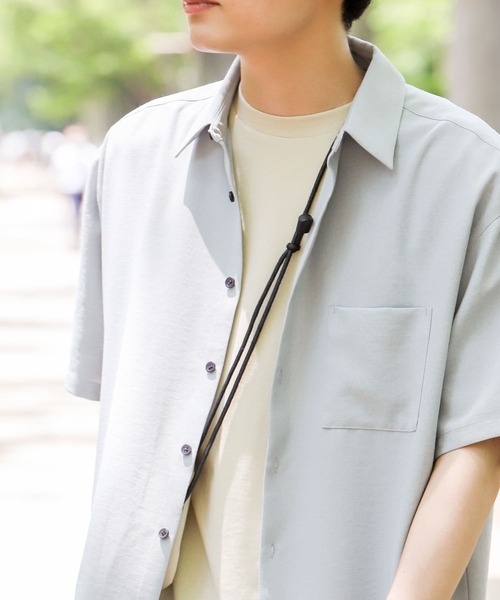 SENSE OF PLACE by URBAN RESEARCH（センスオブプレイスバイアーバンリサーチ）の「リネンライクレギュラーカラーシャツ（シャツ/ブラウス・メンズ・ブラック系その他/ブラウン/ブルー/アイボリー/チャコールグレー/ミント/ライトグレー・MEDIUM/LARGE/X-LARGE）」の8枚目の写真