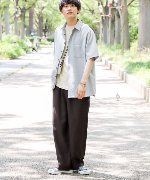 SENSE OF PLACE by URBAN RESEARCH（センスオブプレイスバイアーバンリサーチ）の「リネンライクレギュラーカラーシャツ（シャツ/ブラウス・メンズ・ブラック系その他/ブラウン/ブルー/アイボリー/チャコールグレー/ミント/ライトグレー・MEDIUM/LARGE/X-LARGE）」の12枚目の写真