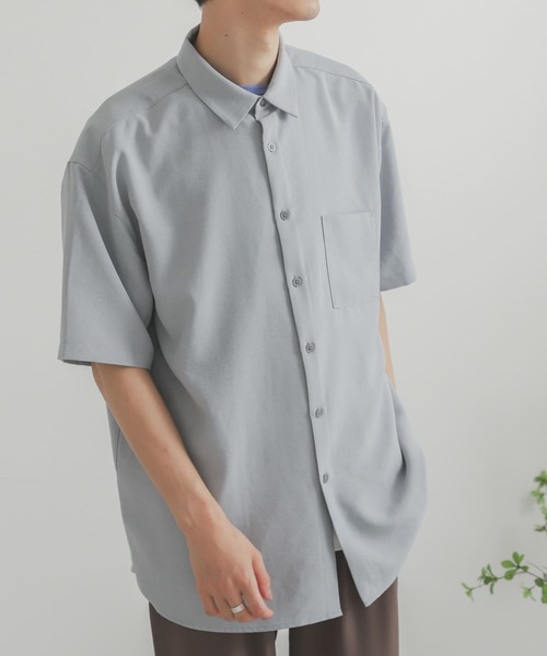 SENSE OF PLACE by URBAN RESEARCH（センスオブプレイスバイアーバンリサーチ）の「リネンライクレギュラーカラーシャツ（シャツ/ブラウス・メンズ・ブラック系その他/ブラウン/ブルー/アイボリー/チャコールグレー/ミント/ライトグレー・MEDIUM/LARGE/X-LARGE）」の13枚目の写真