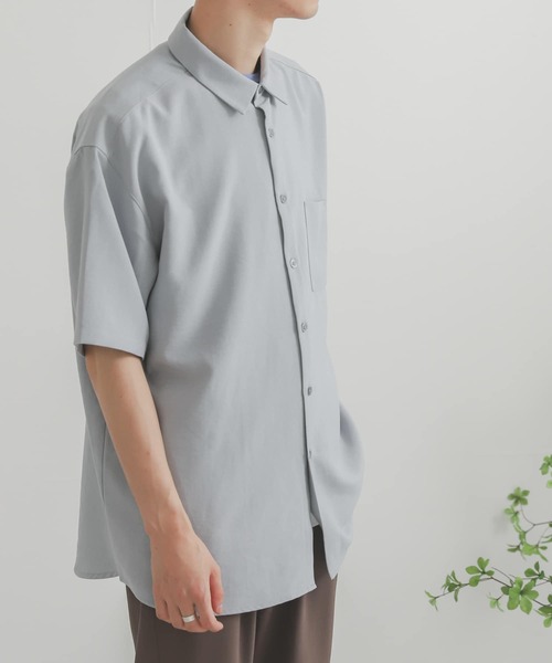 SENSE OF PLACE by URBAN RESEARCH（センスオブプレイスバイアーバンリサーチ）の「リネンライクレギュラーカラーシャツ（シャツ/ブラウス・メンズ・ブラック系その他/ブラウン/ブルー/アイボリー/チャコールグレー/ミント/ライトグレー・MEDIUM/LARGE/X-LARGE）」の15枚目の写真