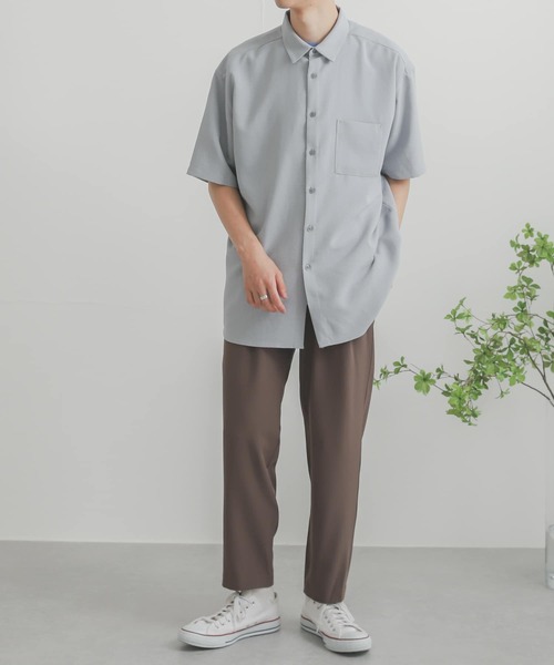 SENSE OF PLACE by URBAN RESEARCH（センスオブプレイスバイアーバンリサーチ）の「リネンライクレギュラーカラーシャツ（シャツ/ブラウス・メンズ・ブラック系その他/ブラウン/ブルー/アイボリー/チャコールグレー/ミント/ライトグレー・MEDIUM/LARGE/X-LARGE）」の17枚目の写真