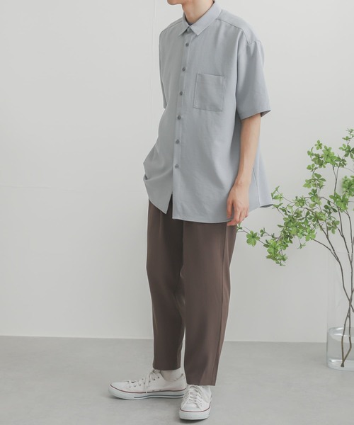 SENSE OF PLACE by URBAN RESEARCH（センスオブプレイスバイアーバンリサーチ）の「リネンライクレギュラーカラーシャツ（シャツ/ブラウス・メンズ・ブラック系その他/ブラウン/ブルー/アイボリー/チャコールグレー/ミント/ライトグレー・MEDIUM/LARGE/X-LARGE）」の18枚目の写真