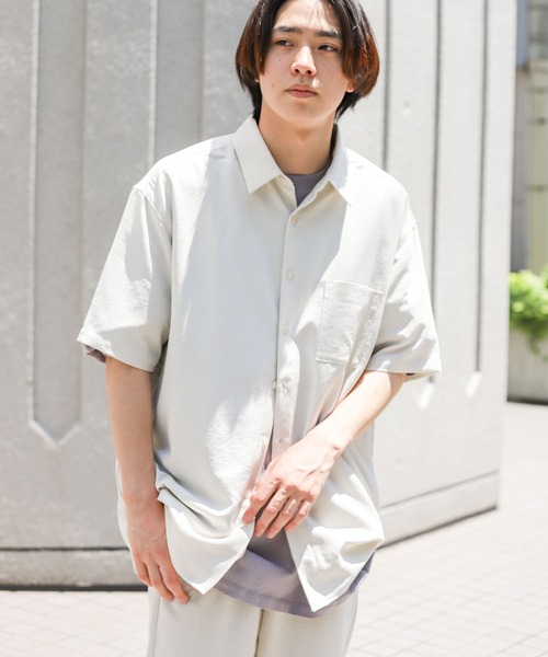 SENSE OF PLACE by URBAN RESEARCH（センスオブプレイスバイアーバンリサーチ）の「リネンライクレギュラーカラーシャツ（シャツ/ブラウス・メンズ・ブラック系その他/ブラウン/ブルー/アイボリー/チャコールグレー/ミント/ライトグレー・MEDIUM/LARGE/X-LARGE）」の19枚目の写真