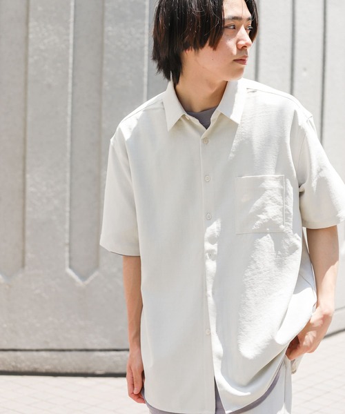 SENSE OF PLACE by URBAN RESEARCH（センスオブプレイスバイアーバンリサーチ）の「リネンライクレギュラーカラーシャツ（シャツ/ブラウス・メンズ・ブラック系その他/ブラウン/ブルー/アイボリー/チャコールグレー/ミント/ライトグレー・MEDIUM/LARGE/X-LARGE）」の20枚目の写真