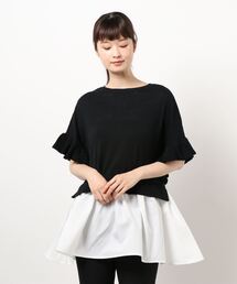 earth music&ecology | ドッキングフリルニットチュニック　＊(ニット/セーター)