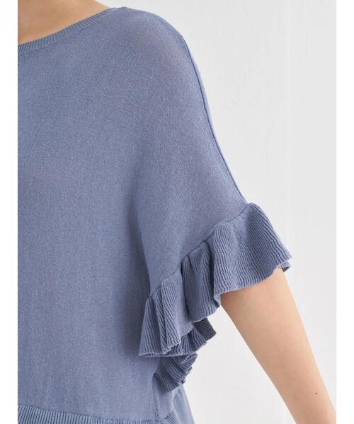 earth music&ecology（アースミュージックアンドエコロジー）の「ドッキングフリルニットチュニック　＊（ニット/セーター・レディース・ブルー/ベージュ/ブラック・FREE）」の14枚目の写真