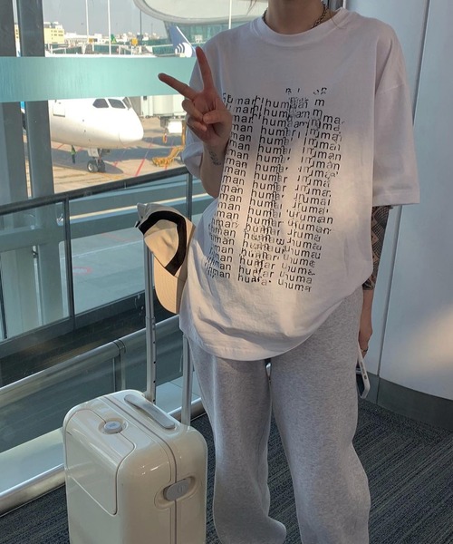 MANGROVE(マングローブ)の「human プリントT(Tシャツ/カットソー・レディース・ホワイト/ダークグレー・FREE)」の19枚目の写真