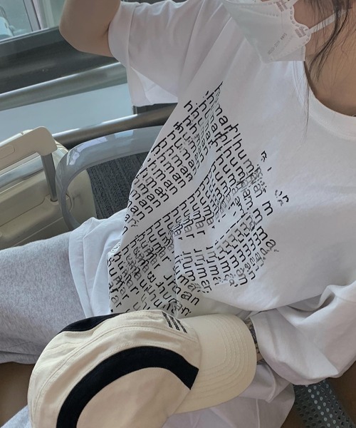 MANGROVE(マングローブ)の「human プリントT(Tシャツ/カットソー・レディース・ホワイト/ダークグレー・FREE)」の21枚目の写真