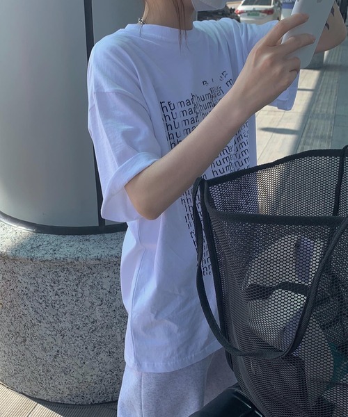 MANGROVE(マングローブ)の「human プリントT(Tシャツ/カットソー・レディース・ホワイト/ダークグレー・FREE)」の17枚目の写真