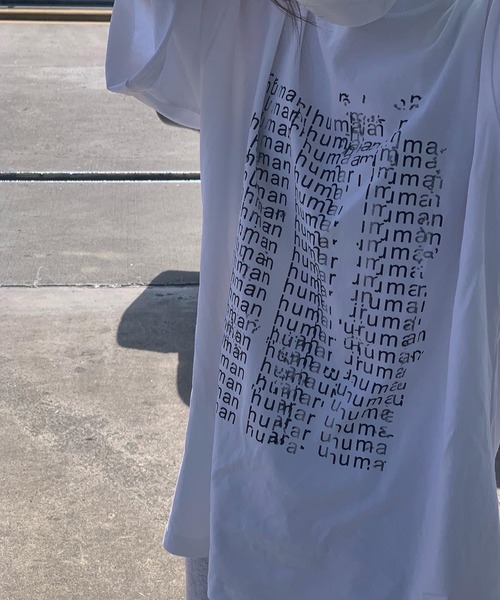 MANGROVE(マングローブ)の「human プリントT(Tシャツ/カットソー・レディース・ホワイト/ダークグレー・FREE)」の18枚目の写真