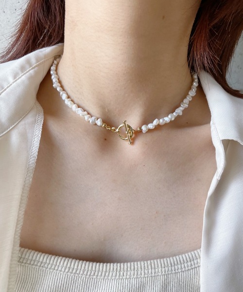 at12:03（アットイチニーゼロサン）の「淡水パールネックレス（ネックレス・レディース・ゴールド・FREE）」の4枚目の写真