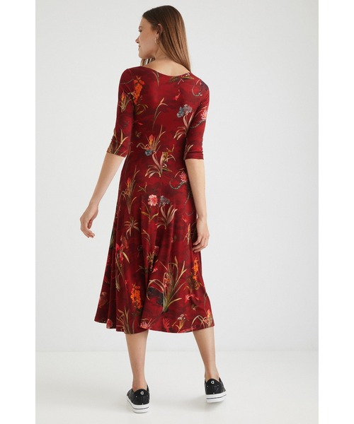 Desigual（デシグアル）の「深デコルテ フレアワンピース（ワンピース・レディース・レッド・2L/SS/S/M/L）」の6枚目の写真