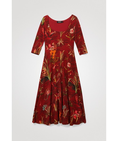 Desigual（デシグアル）の「深デコルテ フレアワンピース（ワンピース・レディース・レッド・2L/SS/S/M/L）」の9枚目の写真