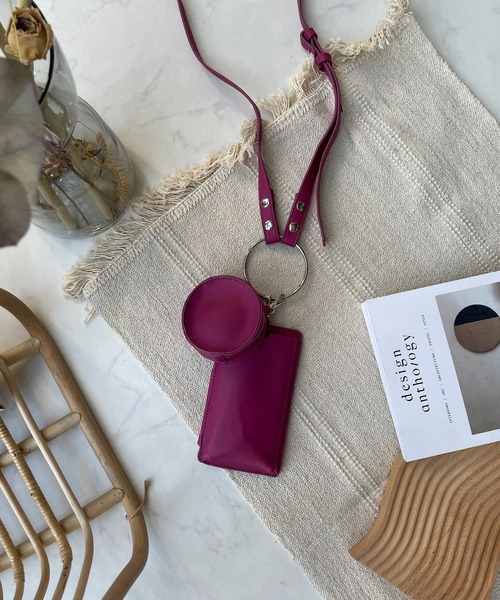 AS KNOW AS plus(アズノゥアズプラス)の「☆リングハンドショルダーポーチバッグ 【ZOZOTOWN限定アイテム】(ショルダーバッグ・レディース・アイボリー/ブラック/ブルーグレー/オレンジ/オレンジ系/サックスブルー/グレイッシュベージュ/レオパード/グリーン/シルバー/ピンク・FREE)」の1枚目の写真