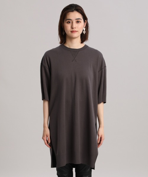 YVON(イヴォン)の「《YVON》ORGANIC COTTONチュニックニットソー(Tシャツ/カットソー・レディース・グレー/モカ・9号)」の11枚目の写真