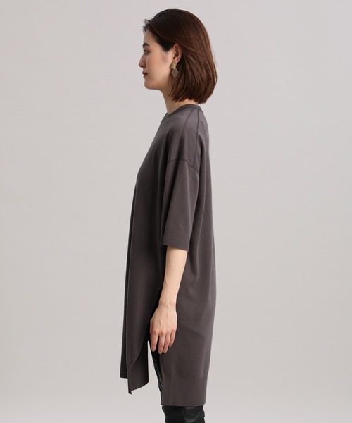 YVON(イヴォン)の「《YVON》ORGANIC COTTONチュニックニットソー(Tシャツ/カットソー・レディース・グレー/モカ・9号)」の6枚目の写真