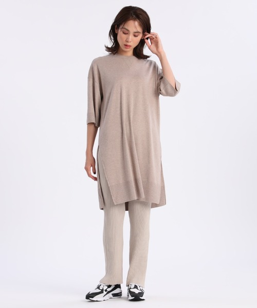 YVON(イヴォン)の「《YVON》ORGANIC COTTONチュニックニットソー(Tシャツ/カットソー・レディース・グレー/モカ・9号)」の3枚目の写真