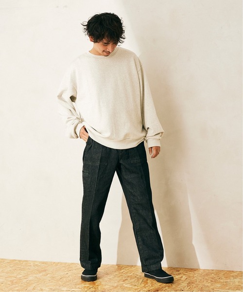 JOURNAL STANDARD relume(ジャーナルスタンダード レリューム)の「◆【StanRay×relume/スタンレイ】別注 シシュウ クルーネックスウェット(スウェット・メンズ・ナチュラル/グリーン・MEDIUM/LARGE/X-LARGE)」の9枚目の写真