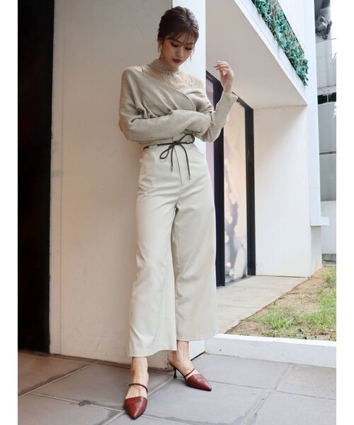 MURUA(ムルーア)の「レースタートルカシュクールニット(ニット/セーター・レディース・ブラック/ブルー/パープル/ベージュ・FREE)」の17枚目の写真