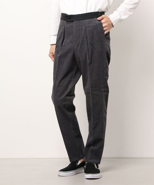 votole（ボトル）の「WOOL CORDUROY CBN 1P TROUSERS（スラックス・メンズ・ネイビー/グレー・46）」の2枚目の写真