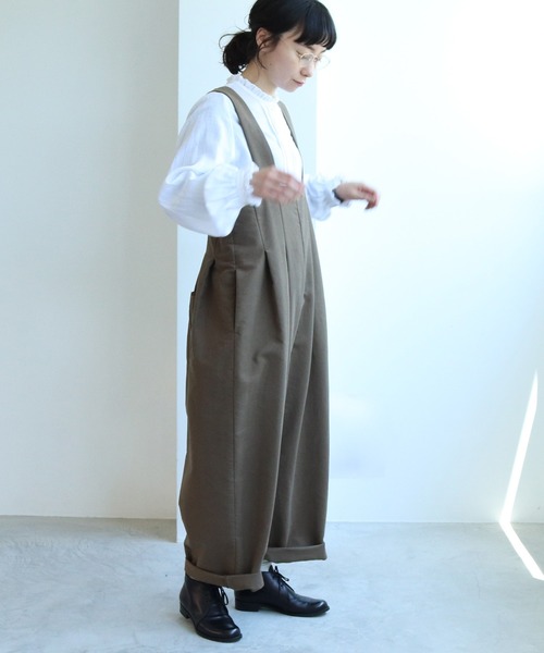 yuni（ユニ　）の「ライトモールスキン サロペット（サロペット/オーバーオール・レディース・ブラウン/ネイビー/アイボリー・FREE）」の18枚目の写真