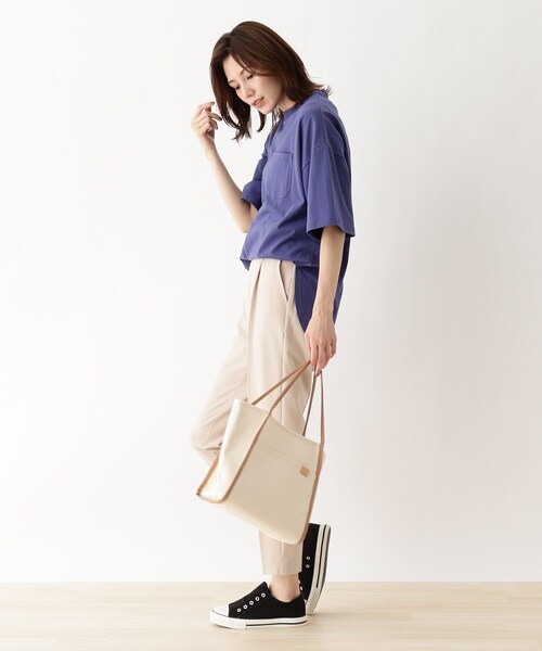 SHOO・LA・RUE（シューラルー）の「◆グログランパイピングトート（トートバッグ・レディース・チャコールグレー/ブラック/ブラウン系・00）」の7枚目の写真