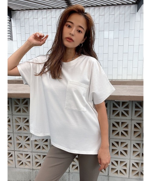 TRUNC(トランクエイティーエイト)の「Pocket Design Logo T-shirt(Tシャツ/カットソー・レディース・ホワイト/チャコールグレー/ブラック/ブラウン・FREE)」の2枚目の写真
