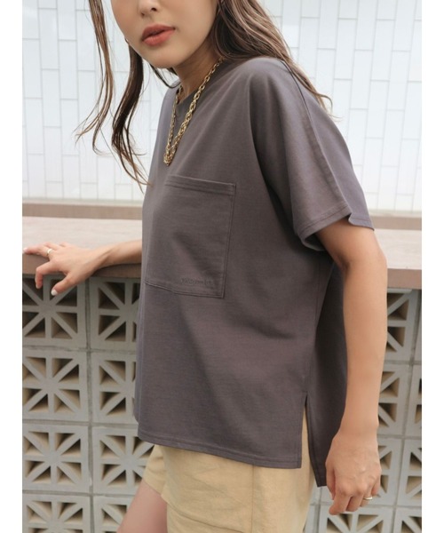 TRUNC(トランクエイティーエイト)の「Pocket Design Logo T-shirt(Tシャツ/カットソー・レディース・ホワイト/チャコールグレー/ブラック/ブラウン・FREE)」の15枚目の写真