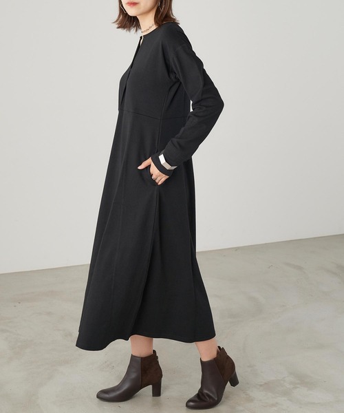 Chaco closet(チャコ クローゼット)の「スウェットリラックスワンピース(ワンピース・レディース・ブラック/ベージュ/オレンジ/グレー・M)」の2枚目の写真