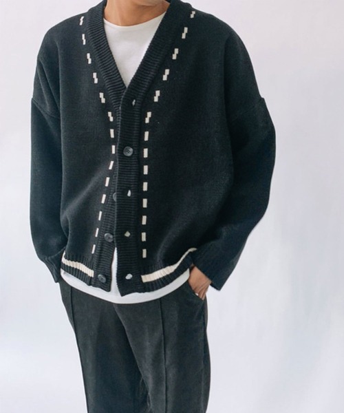 Revo.（レボ）の「【N.J by KOREA】STITCH LINE V-NECK KNIT CARDIGAN