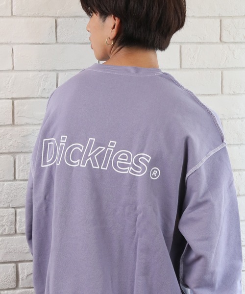 Dickies(ディッキーズ)の「【DICKIES/ディッキーズ】裏毛アウトリンキング ビッグシルエット トレーナー(スウェット・レディース・ラベンダー/ブラック/ホワイト/ブルー・L/M)」の1枚目の写真