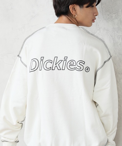 Dickies(ディッキーズ)の「【DICKIES/ディッキーズ】裏毛アウトリンキング ビッグシルエット トレーナー(スウェット・レディース・ラベンダー/ブラック/ホワイト/ブルー・L/M)」の2枚目の写真