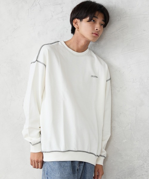 Dickies(ディッキーズ)の「【DICKIES/ディッキーズ】裏毛アウトリンキング ビッグシルエット トレーナー(スウェット・レディース・ラベンダー/ブラック/ホワイト/ブルー・L/M)」の12枚目の写真