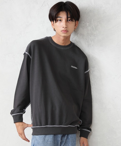 Dickies(ディッキーズ)の「【DICKIES/ディッキーズ】裏毛アウトリンキング ビッグシルエット トレーナー(スウェット・レディース・ラベンダー/ブラック/ホワイト/ブルー・L/M)」の17枚目の写真