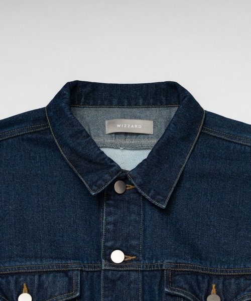 Wizzard（ウィザード）の「Wizzard ウィザード / WASHED DOCKING DENIM BLOUSON ウォッシュドドッキングデニムブルゾン（ブルゾン・メンズ・ホワイト/インディゴブルー/ブラック・3/1/2）」の9枚目の写真